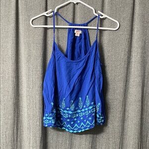 Mossimo Supply Co. Blue Camisole with Embroidery